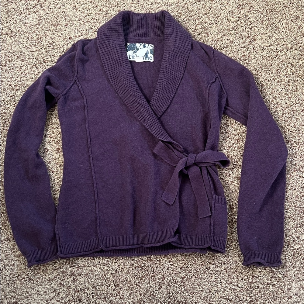 Title Nine Deep Purple Wrap Cardigan